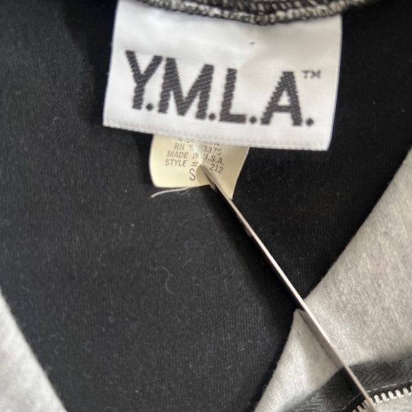 Y.M.L.A Vintage 90’s Rare Club Wear Form Fitted Cropped Sleeves/Body Zip Neck - Picture 7 of 10